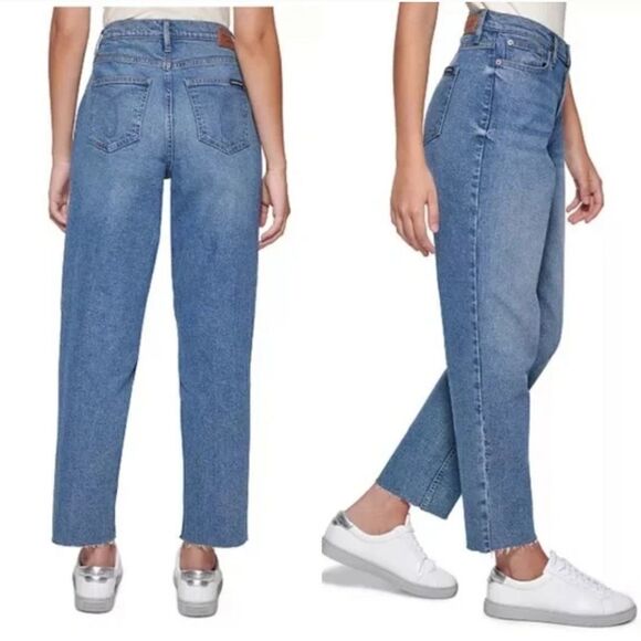 Calvin Klein Jeans High Rise Mom Jean Double Stone Wash - Picture 16 of 16